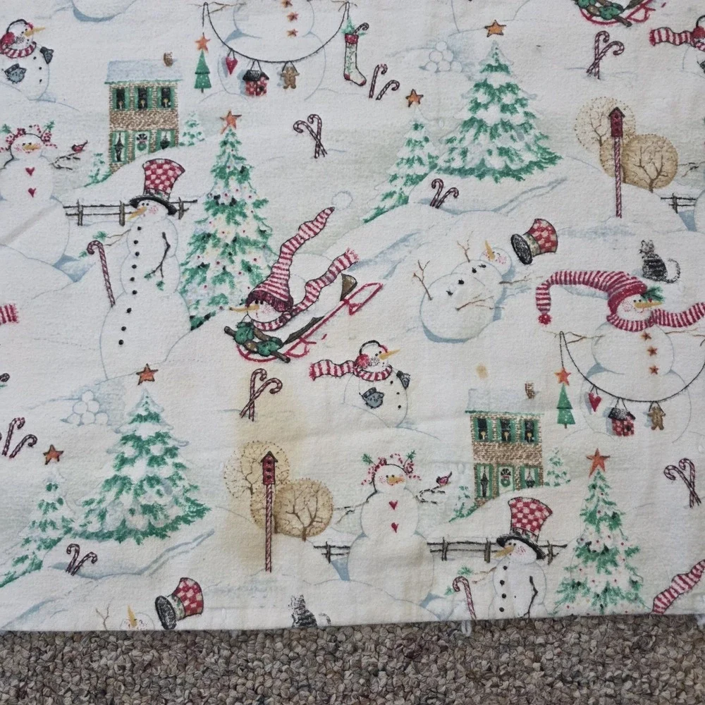 Reversible Quilt Christmas Snow Much Fun Snowman‎ Throw Blanket 65